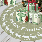 Green Merry Weihnachts Familienname Rentier Pfeile Polyester Weihnachtsbaumdecke