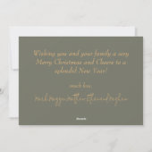 Green MERRY Weihnachtskarte Feiertagskarte (Rückseite)