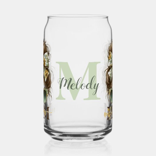 Green Messy Bun Mama Ehefrau Boss Dosenglas (Links)