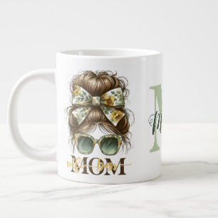 Green Messy Bun Mama Ehefrau Boss Jumbo-Tasse