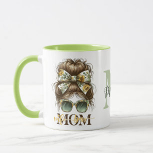 Green Messy Bun Mama Ehefrau Boss Tasse