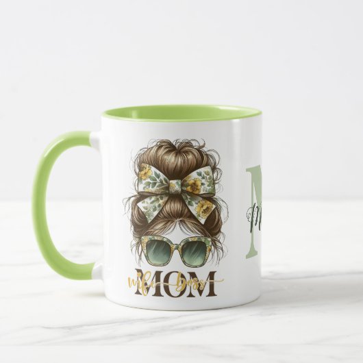 Green Messy Bun Mama Ehefrau Boss Tasse (Links)