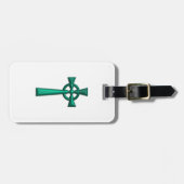 Green Metallic Celtic Cross Gepäckanhänger (Vorderseite horizontal)