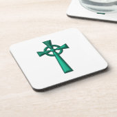 Green Metallic Celtic Cross Getränkeuntersetzer (Linke Seite)