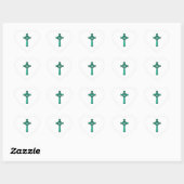 Green Metallic Celtic Cross Herz-Aufkleber (Blatt)