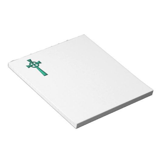 Green Metallic Celtic Cross Notizblock (angewinkelt)