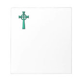 Green Metallic Celtic Cross Notizblock (Vorderseite)