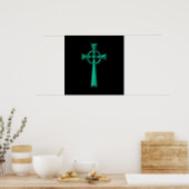 Green Metallic Celtic Cross Poster (Küche)