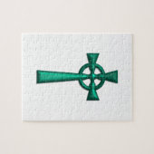 Green Metallic Celtic Cross Puzzle (Horizontal)