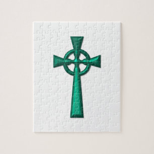 Green Metallic Celtic Cross Puzzle