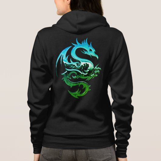 Green Metallic Dragon Hoodie (Rückseite)