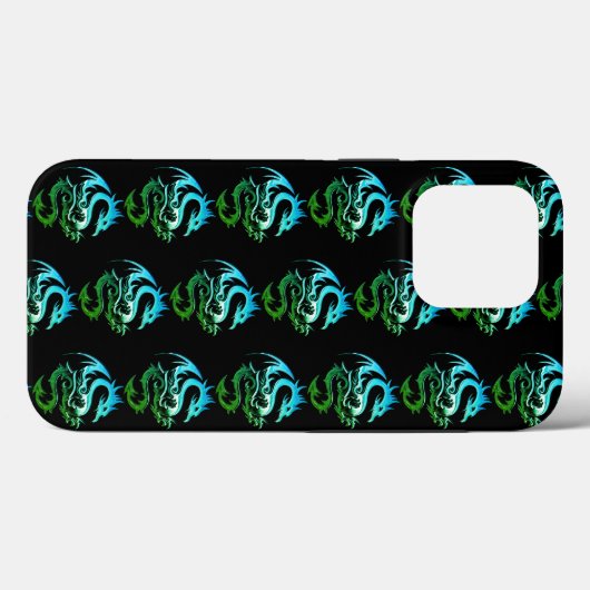 Green Metallic Dragon Pattern Case-Mate iPhone Hülle (Rückseite (Horizontal))