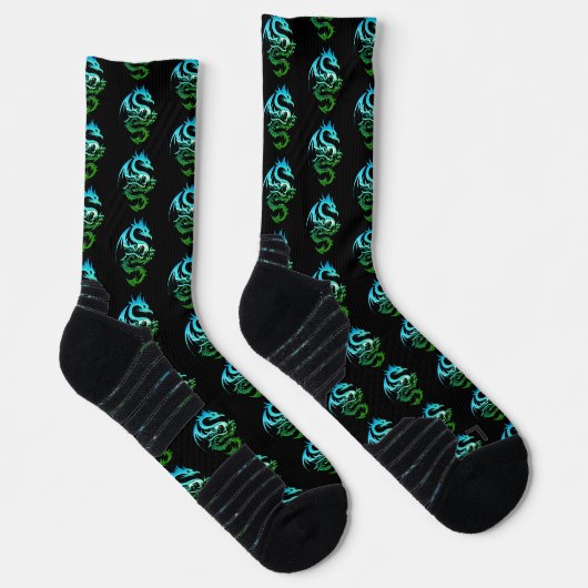Green Metallic Dragon Socken (Rechts)
