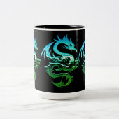 Green Metallic Dragon Zweifarbige Tasse (Mittel)