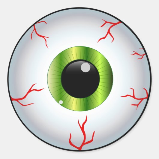 Green Metallic Eyeball Runder Aufkleber (Vorderseite)