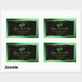 Green Metallic Glitzer Black Product Label Ladybug Rechteckiger Aufkleber (Blatt)