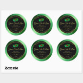 Green Metallic Glitzer Black Product Label Ladybug Runder Aufkleber (Blatt)