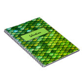 Green Metallic Reptilian Scales Custom Cover Notizblock (Rechte Seite)