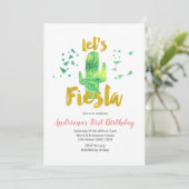 Green Mexican Fiesta Cactus Einladung (Stehend Vorderseite)