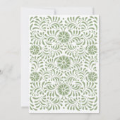 Green Mexican Talavera Hochzeit Einladung (Rückseite)