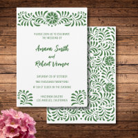 Green Mexican Talavera Hochzeit Einladung