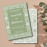 Green Mexican Talavera Hochzeit Einladung<br><div class="desc">Schöne Hochzeitsmuster,  mexikanische Talavera-Muster,  Muster von Blume</div>