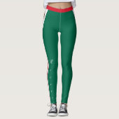 Green Mexico Leggings, mexikanische Flagge Leggings (Vorderseite)