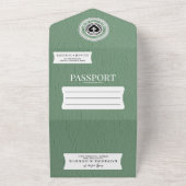 Green Mexico Passport Hochzeit All In One Einladung (Außenbereich)