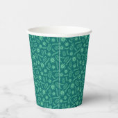 Green Microbes-Muster Pappbecher (Rechts)