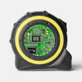 Green Microchip Geeky Name des gedruckten Schaltpl Maßband (Vorderseite)