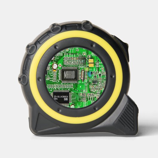 Green Microchip Geeky Name des gedruckten Schaltpl Maßband (Vorderseite)