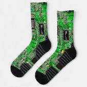 Green Microchip Geeky Name des gedruckten Schaltpl Socken (Links)