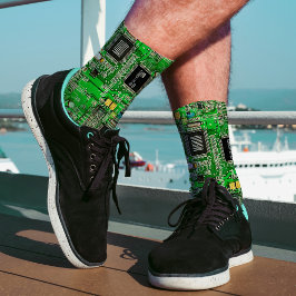 Green Microchip Geeky Name des gedruckten Schaltpl Socken
