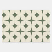 Green Mid Century Modern Elegant Geometric Boho Geschenkpapier Set (Vorderseite 2)