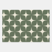 Green Mid Century Modern Elegant Geometric Boho Geschenkpapier Set (Vorderseite)