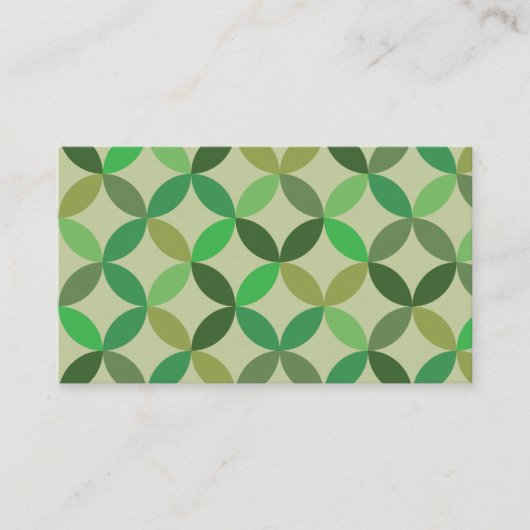 Green Mid Century Modern Geometric Visitenkarte (Vorderseite)