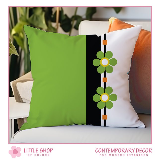 Green Mid Century Moderne Blume Power Kissen (Von Creator hochgeladen)