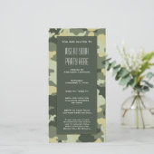 Green Military Camouflage Party Einladung (Stehend Vorderseite)