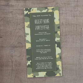 Green Military Camouflage Party Einladung