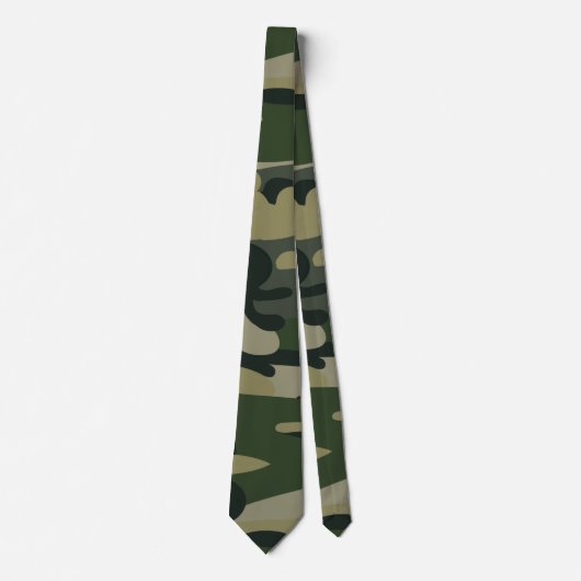 Green Military Camouflage Pattern Krawatte (Vorderseite)