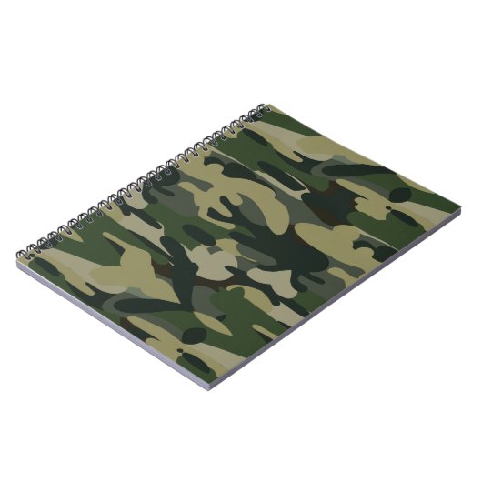 Green Military Camouflage Pattern Notizblock (Linke Seite)