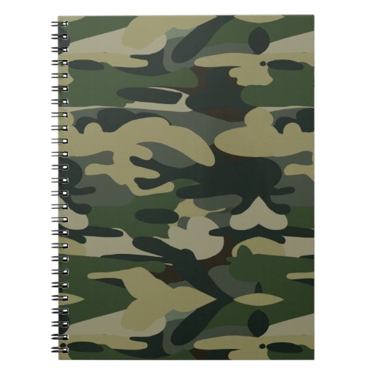Green Military Camouflage Pattern Notizblock (Vorderseite)