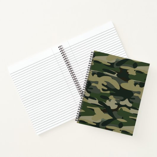 Green Military Camouflage Pattern Notizblock (Innenseite)