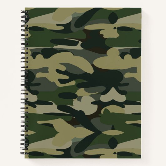 Green Military Camouflage Pattern Notizblock (Vorderseite)
