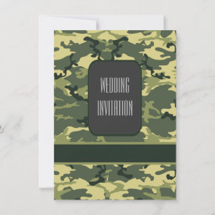 Green military camouflage wedding einladung