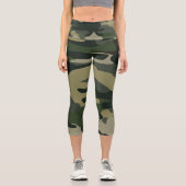 Green Military Style Capri Leggings (Vorderseite)