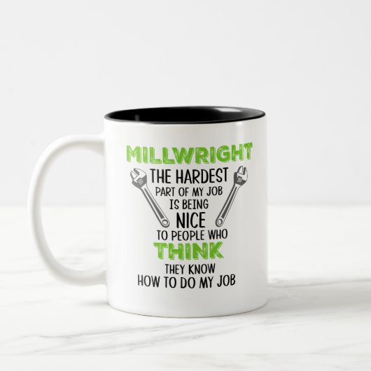 Green Millwright Leute denken, sie können meinen J Zweifarbige Tasse (Links)