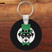 Green Min Button Kleeblatt am St Patricks Day Mini Schlüsselanhänger (Vorderseite)