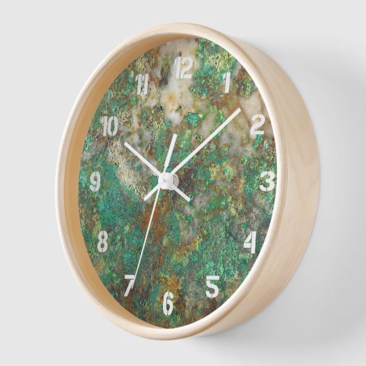 Green Mineral Stone w/White Numerals Uhr (Winkel)