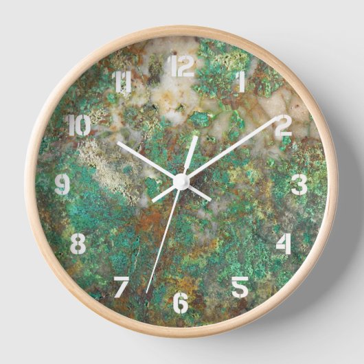 Green Mineral Stone w/White Numerals Uhr (Vorderseite)